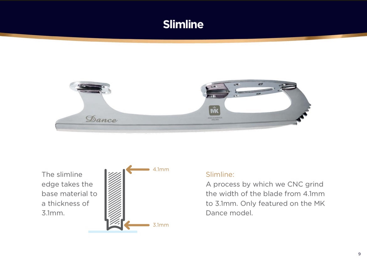 MK Ice Dance Figure Skating Blade for Partner Work and Fast Twizzles