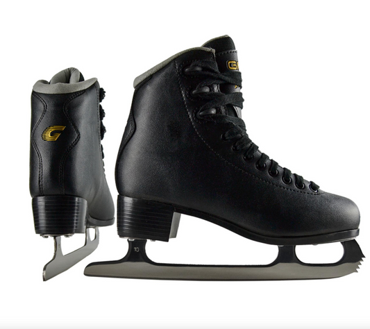 GRAF TANGO BLACK ICE SKATES WITH SHINY STAINLESS BLADES