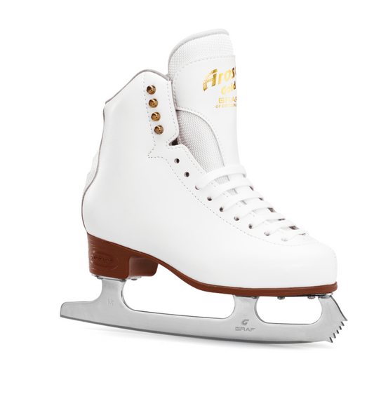 Graf Arosa Gold White Figure skates with A-4 Blades