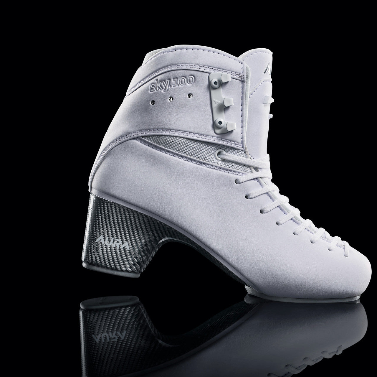 Aura Sky 100 White Figure Skating Carbon Fiber Ice Skates